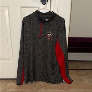 UNLV Gray and Red Quarter-Zip Pullover
